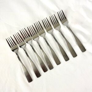 Emerson Bistro Basics 8 Salad Forks Stainless Steel Excellent Condition